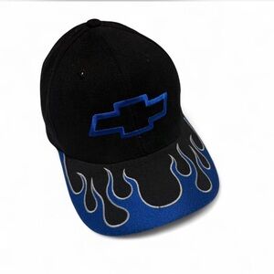 Magic Headwear Chevy Baseball Cap Black & Blue Flames